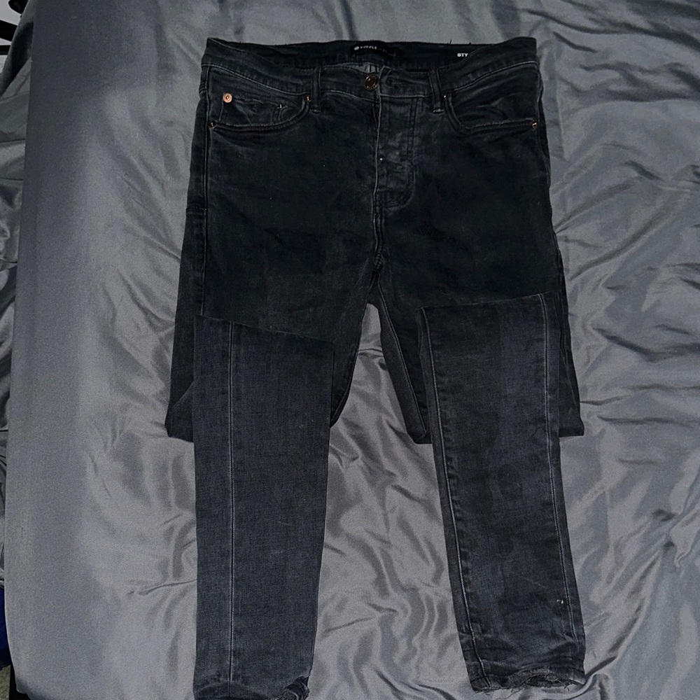Kids Black Purple Brand Jeans